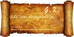 Gózon Krisztián névjegykártya