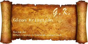 Gózon Krisztián névjegykártya